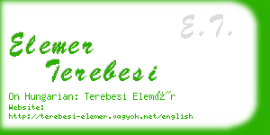 elemer terebesi business card